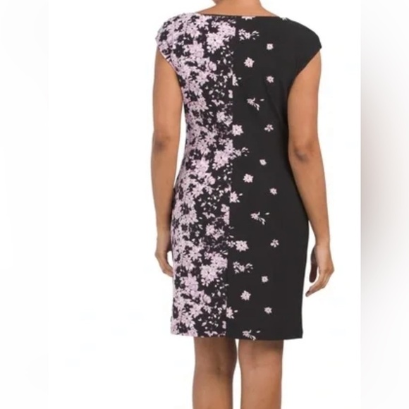 Black label by EVAN PICONE Petra Cascading Flowers Mini Dress NWT size 6 - Picture 2 of 4